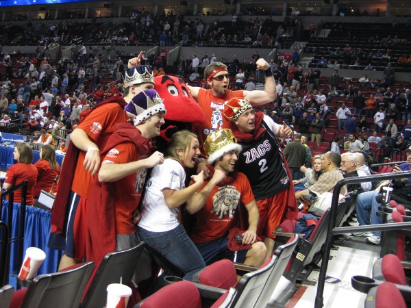 Big Red with Zag fans